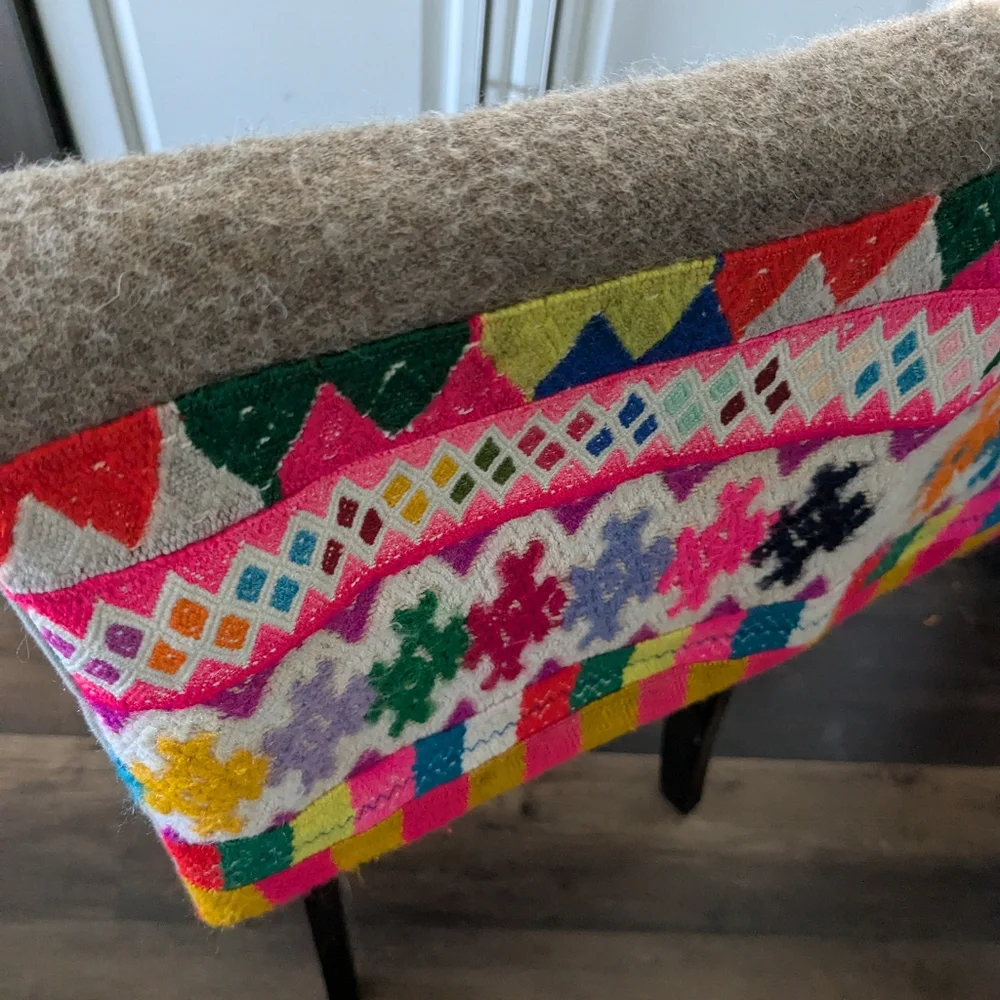 Bohemian pure baby alpaca pillow cover made in Peru Vintage Heirloom Shu…